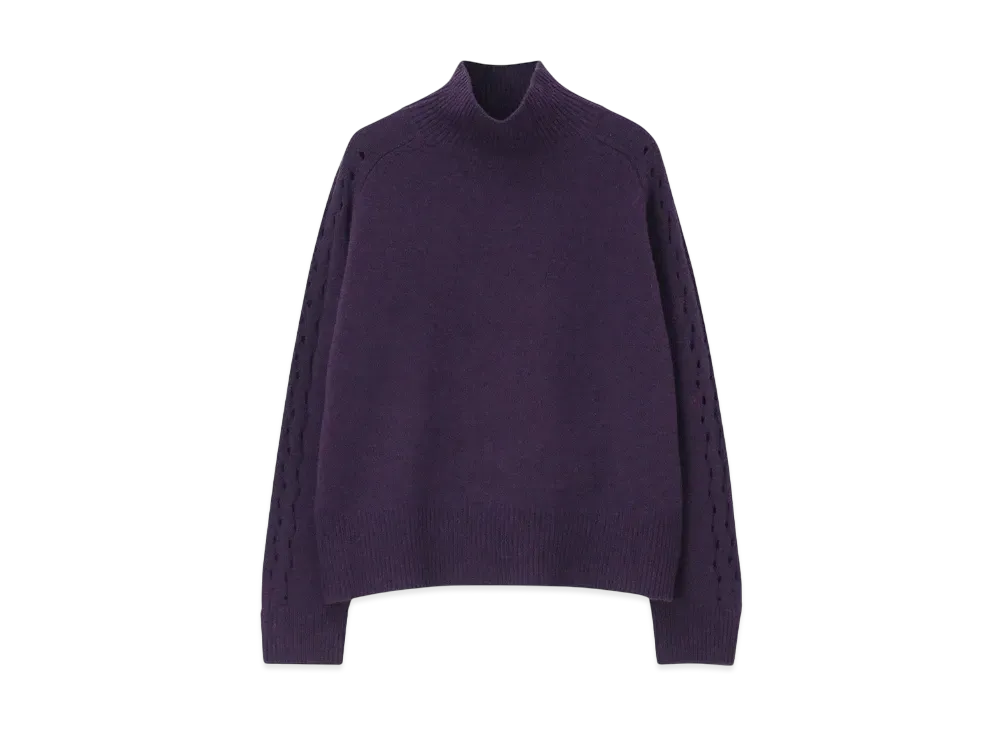 Paul Smith Women's Lace Motif Knit Tops "Purple"