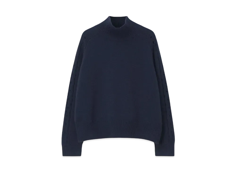 Paul Smith Women's Lace Motif Knit Tops "Navy"