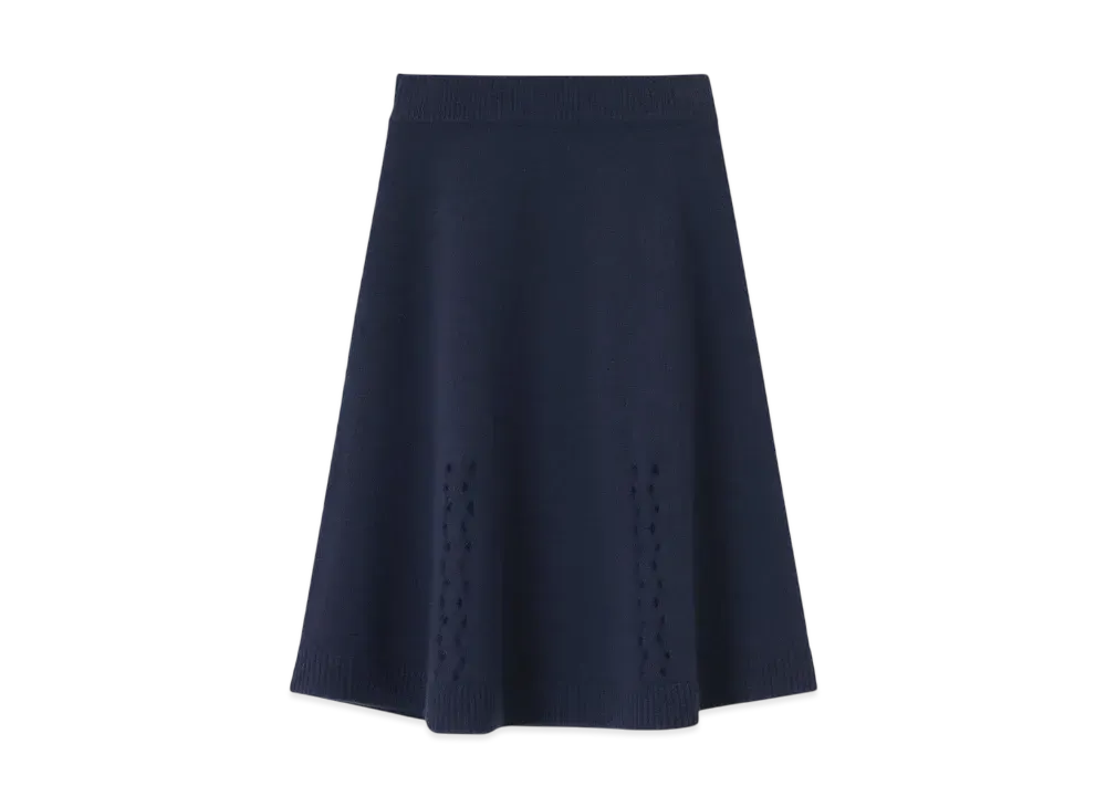 Paul Smith Women's Lace Motif Knit Skirt "Navy"