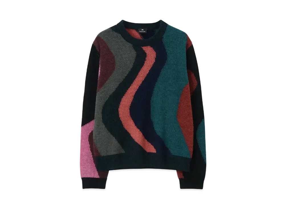 Paul Smith Women's Midnight Swirl Intarsia Knit "Black"