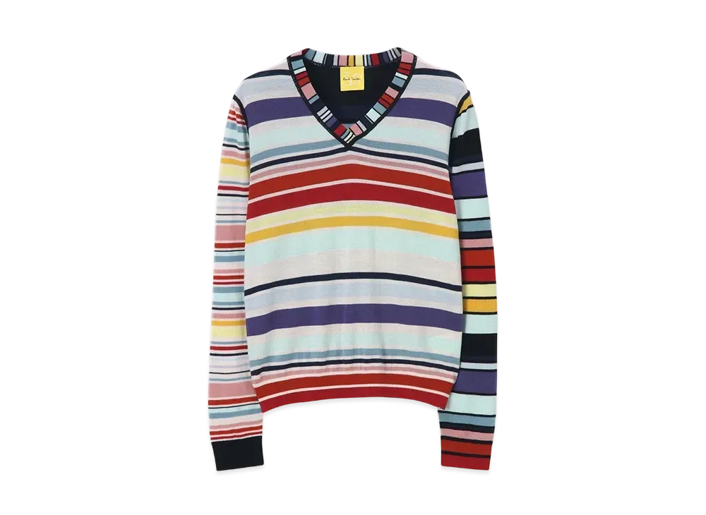 Paul Smith Women's Flower Color Striped Knit "Mluti"