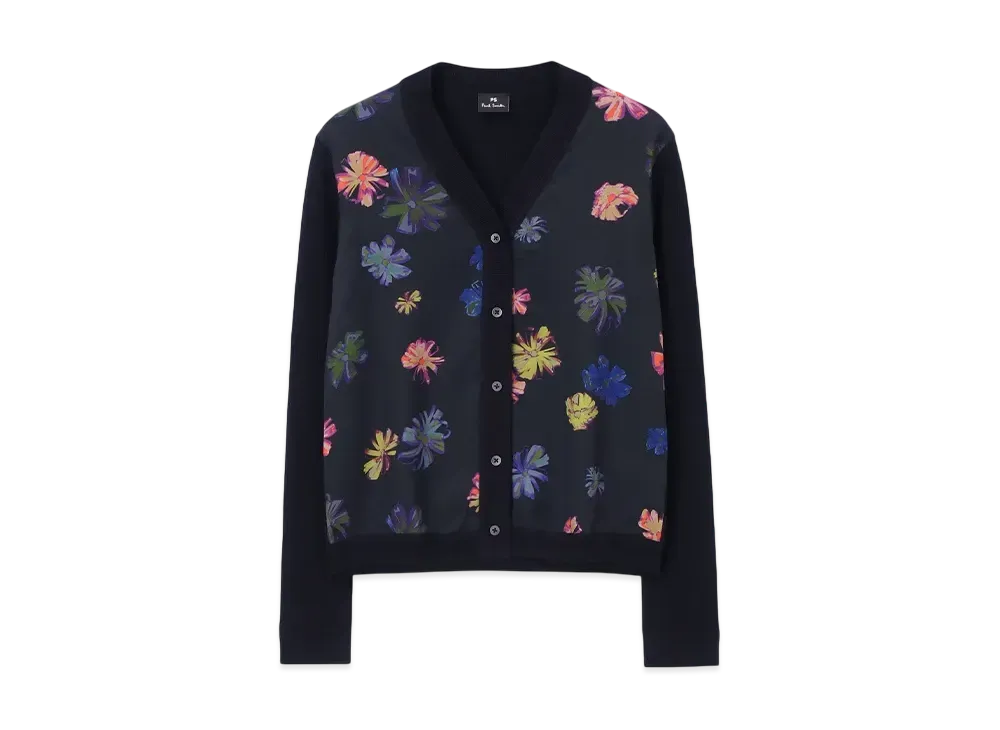 Paul Smith Women's Painted Cosmos Combination Cardigan "Navy"