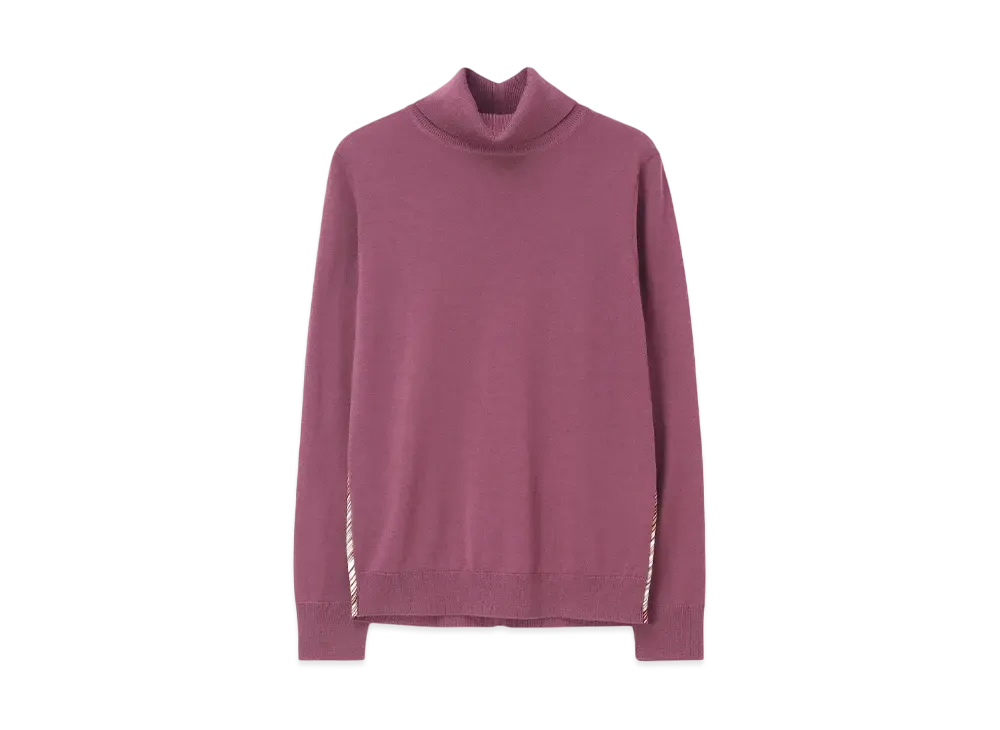 Paul Smith Women's Point Stripe High Neck Knit "Rose"