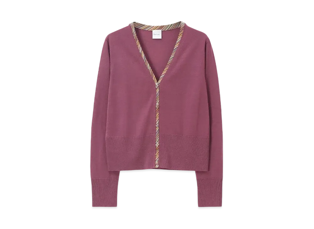Paul Smith Women's Point Stripe Cardigan "Rose"