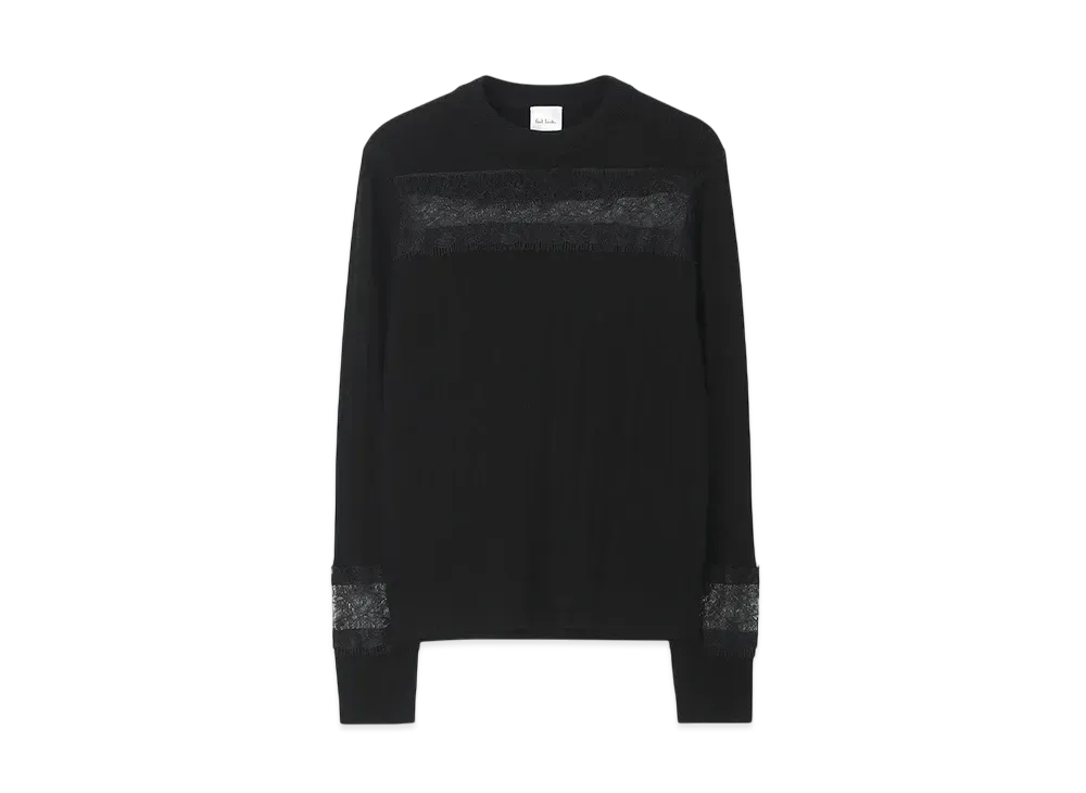 Paul Smith Women's See-Through Lace Knit "Black"