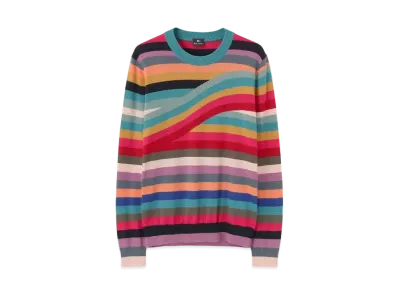 Paul Smith Women's Swirl Striped Wool Sweater "Multi"