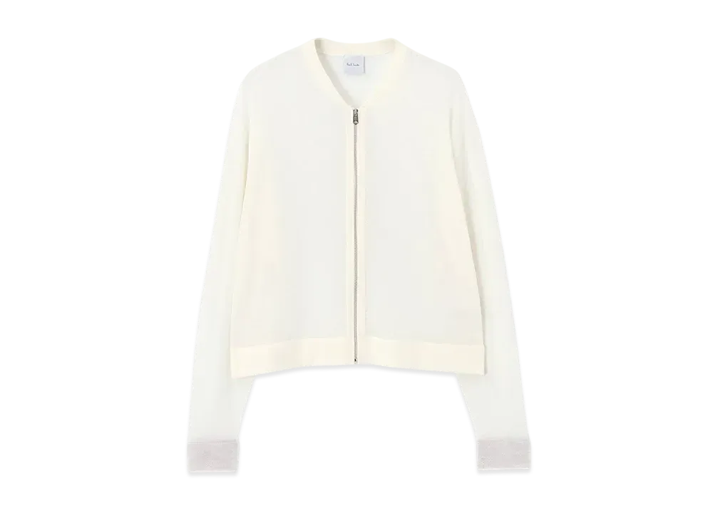 Paul Smith Women's Sheer Knit Blouson "OffWhite"