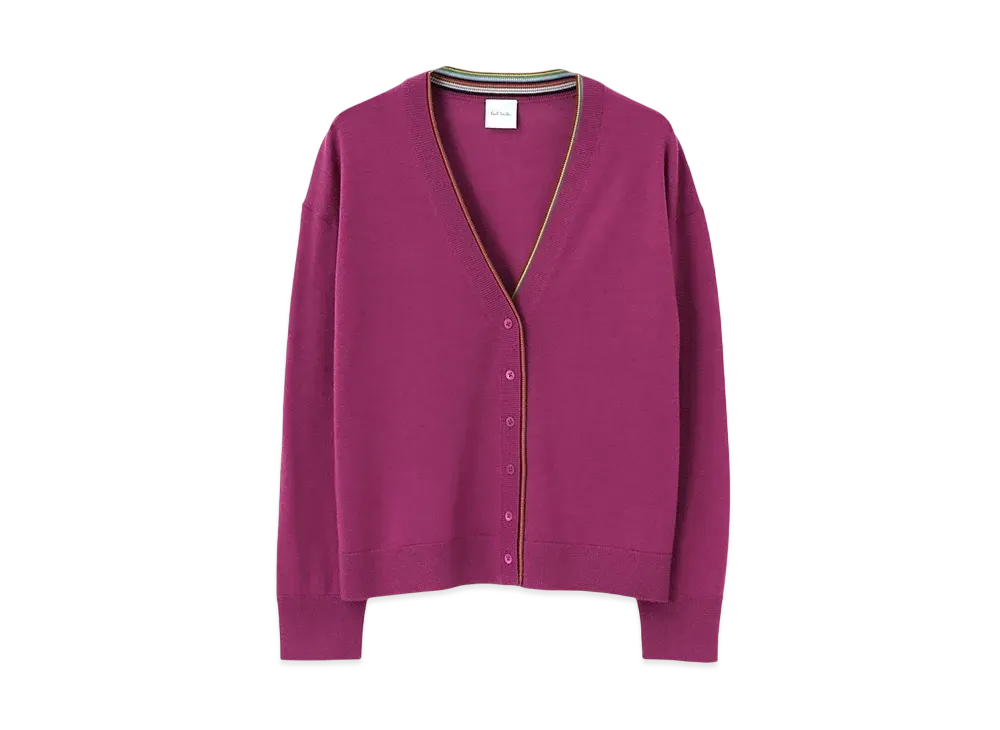 Paul Smith Women's Signature Stripe Cardigan "Cherry"