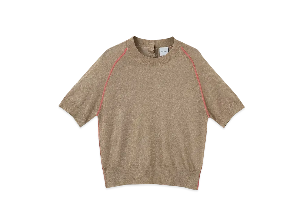 Paul Smith Women's Color Piping Lame Knit "Beige"