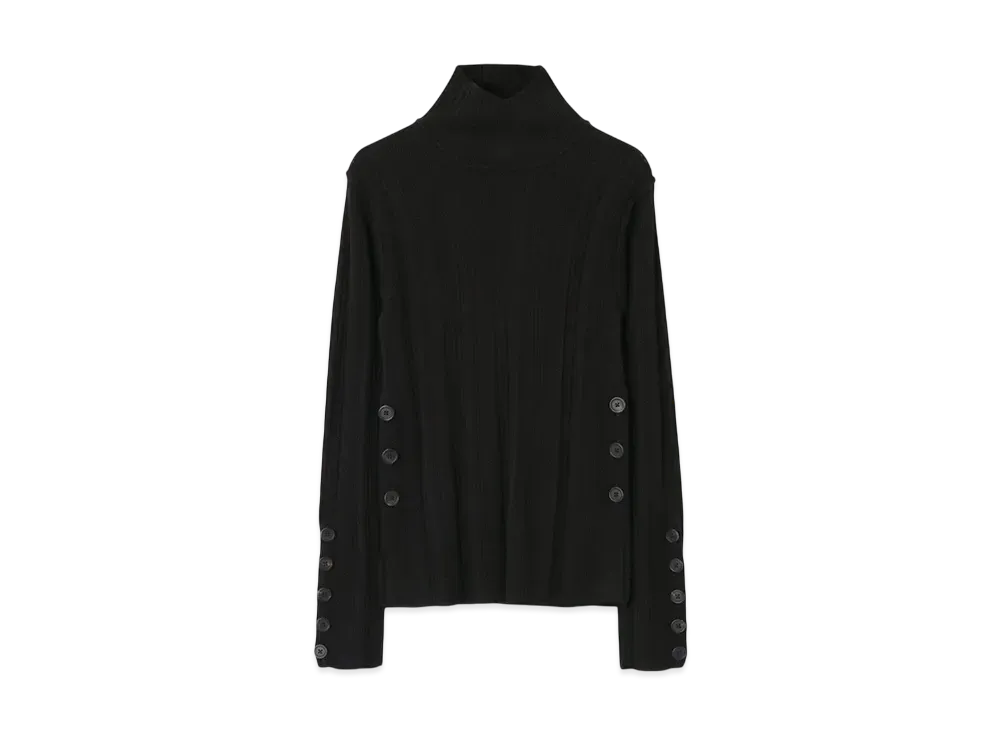 Paul Smith Womens Shadow Stripe High Neck Knit "Black"