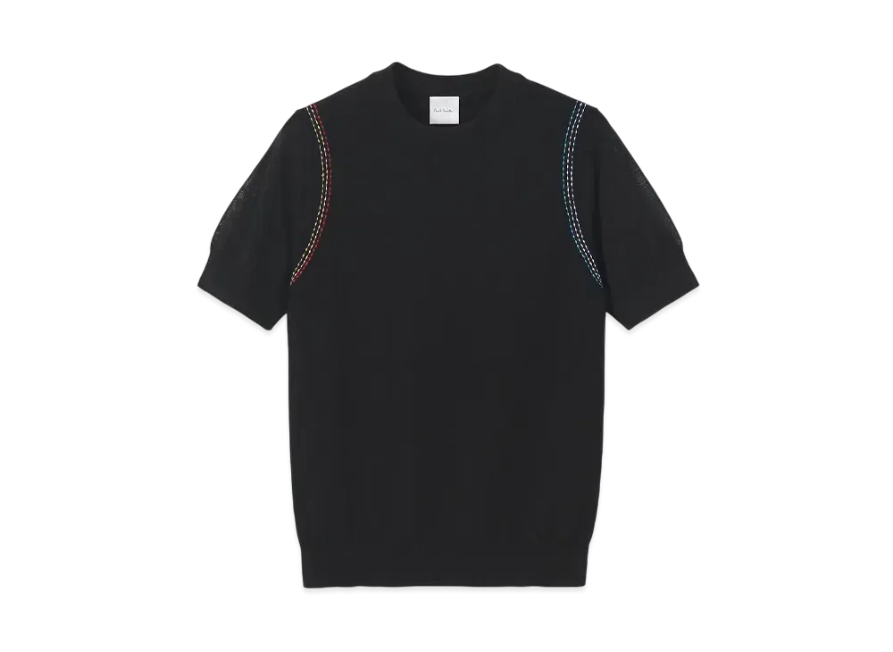 Paul Smith Womens Color Stitch Sheer Knit "Black"