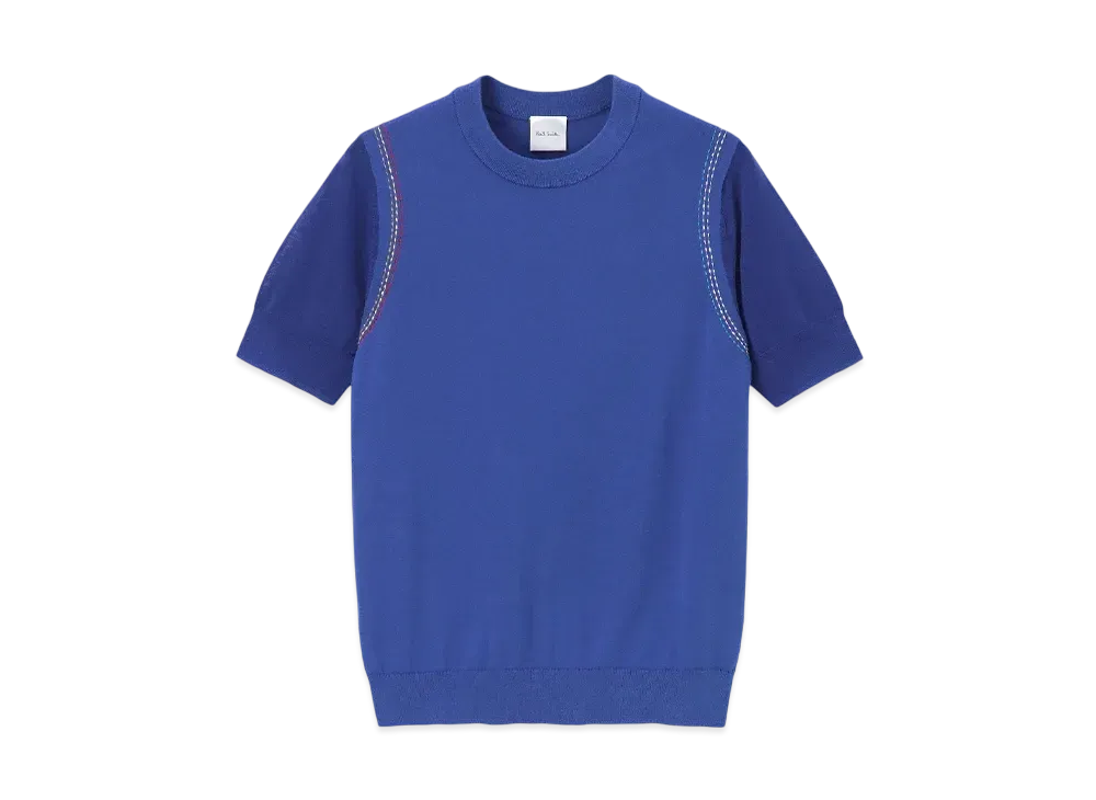 Paul Smith Womens Color Stitch Sheer Knit "Blue"