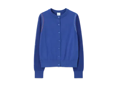 Paul Smith Womens Color Stitch Sheer Cardigan "Blue"