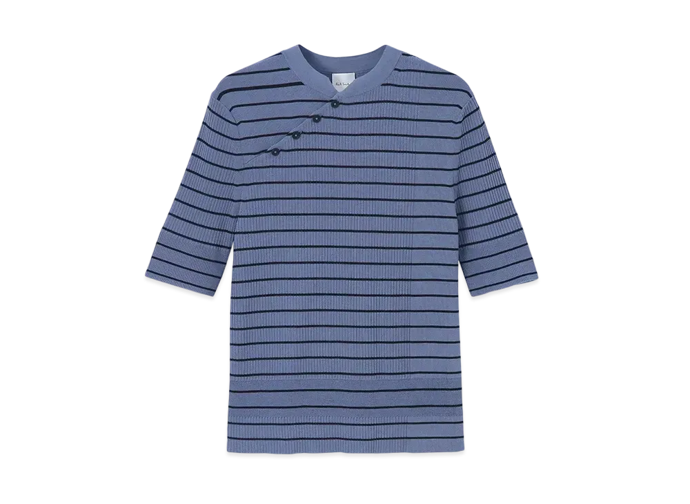 Paul Smith Womens Button Border Knit "GrayishBlue"