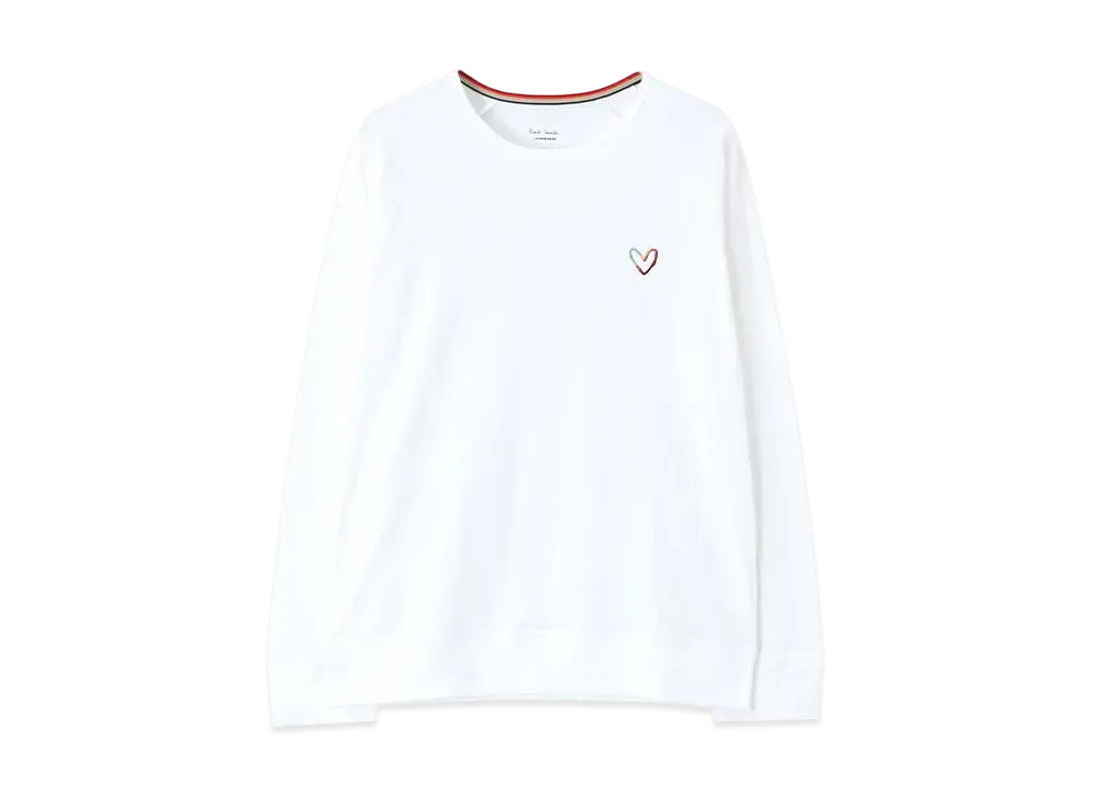 Paul Smith Womens Swirl Heart Long Sleeve T-Shirt "White"