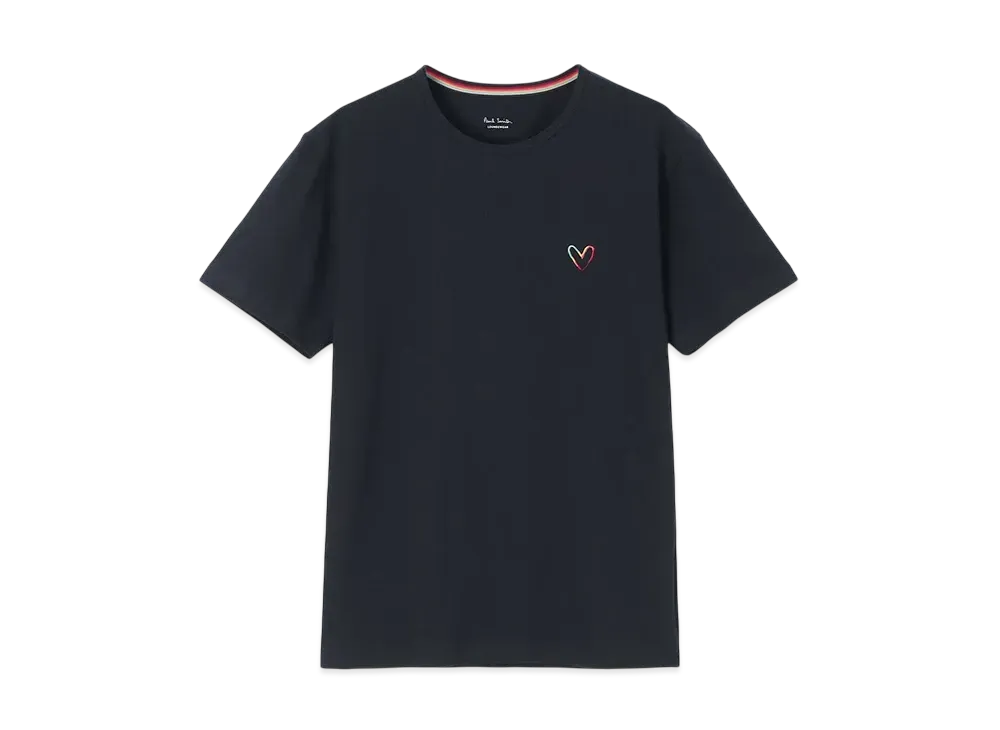 Paul Smith Womens Swirl Heart Short Sleeve T-Shirt "Navy"