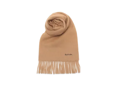 Paul Smith Scarf Logo Fringe Lambswool "Navy"