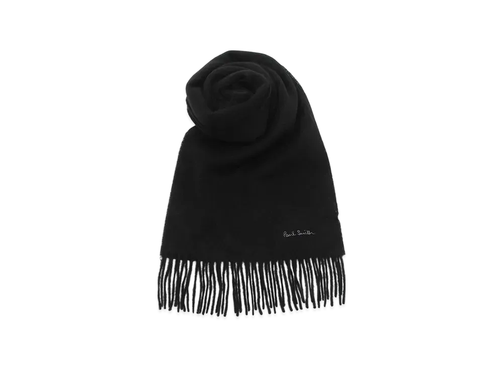 Paul Smith Scarf Logo Fringe Lambswool "Grey"