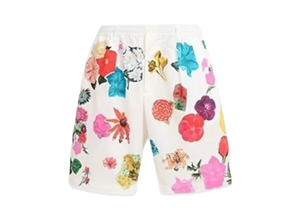 Marni Bermuda Shorts with Flower Prints "Lily White"