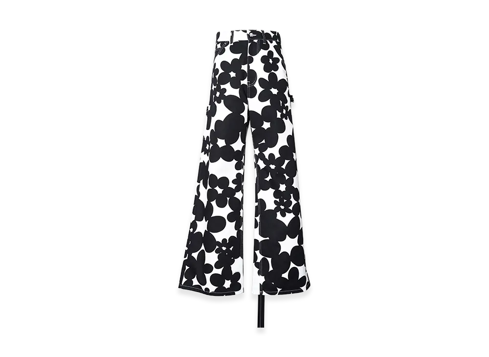 MARNI Flower Print Wide Denim Pants "Black"