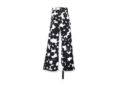 MARNI Flower Print Wide Denim Pants "Black"