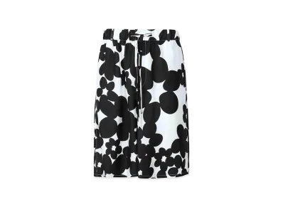 MARNI Printed Silk Bermuda Shorts "White/Black"
