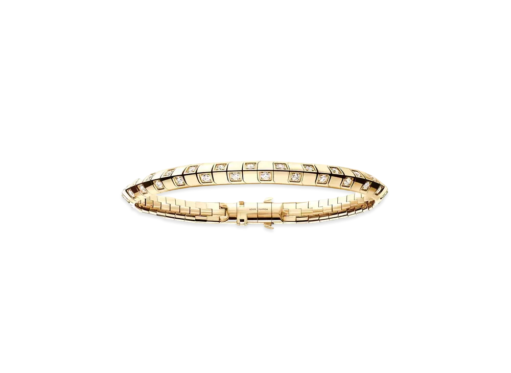 Louis Vuitton Le Damier de Louis Vuitton Medium Bracelet Diamonds "Yellow Gold"