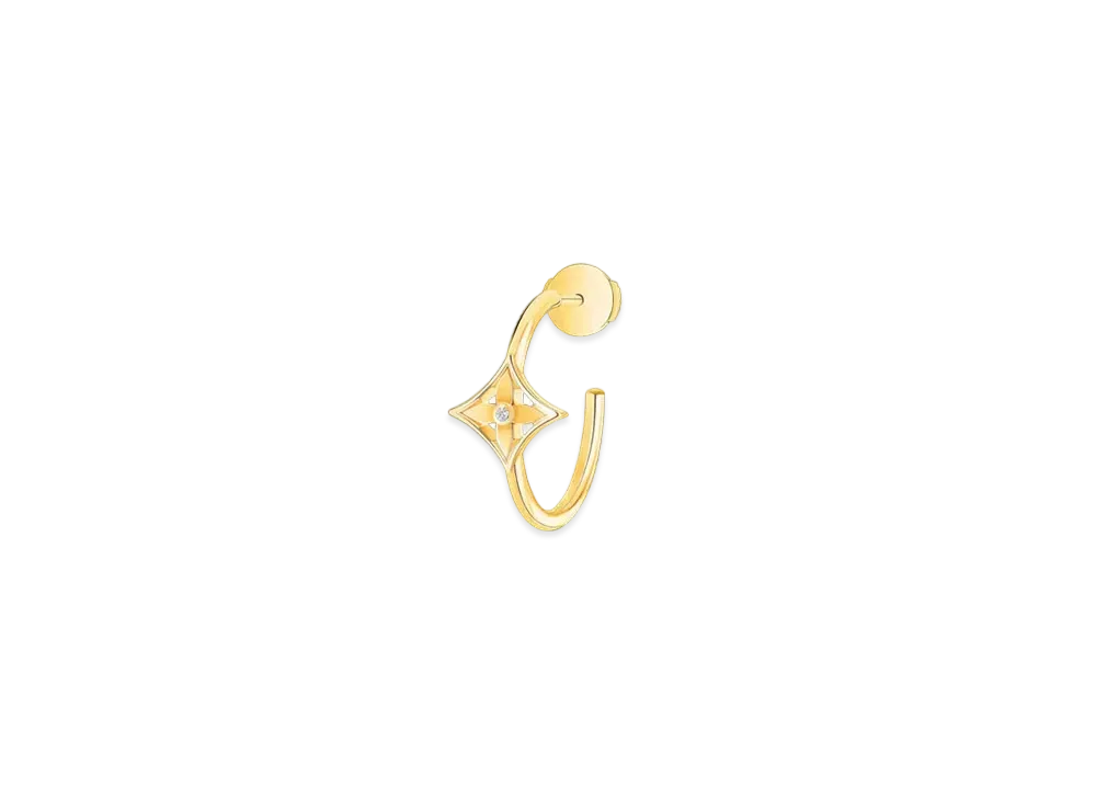 Louis Vuitton Idylle Blossom Small Hoop, Yellow Gold and Diamond - Per Unit