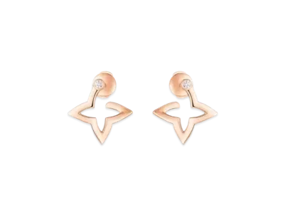 Louis Vuitton Blossom Mini Hoops Diamonds "Pink Gold"