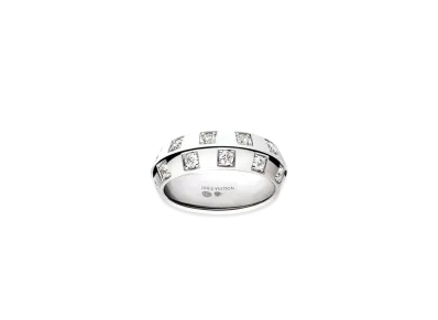 Louis Vuitton Le Damier de Louis Vuitton Small Ring Diamonds "White Gold"