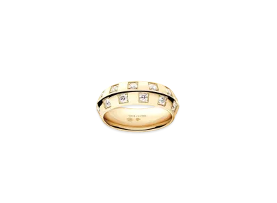 Louis Vuitton Le Damier de Louis Vuitton Small Ring Diamonds "Yellow Gold"
