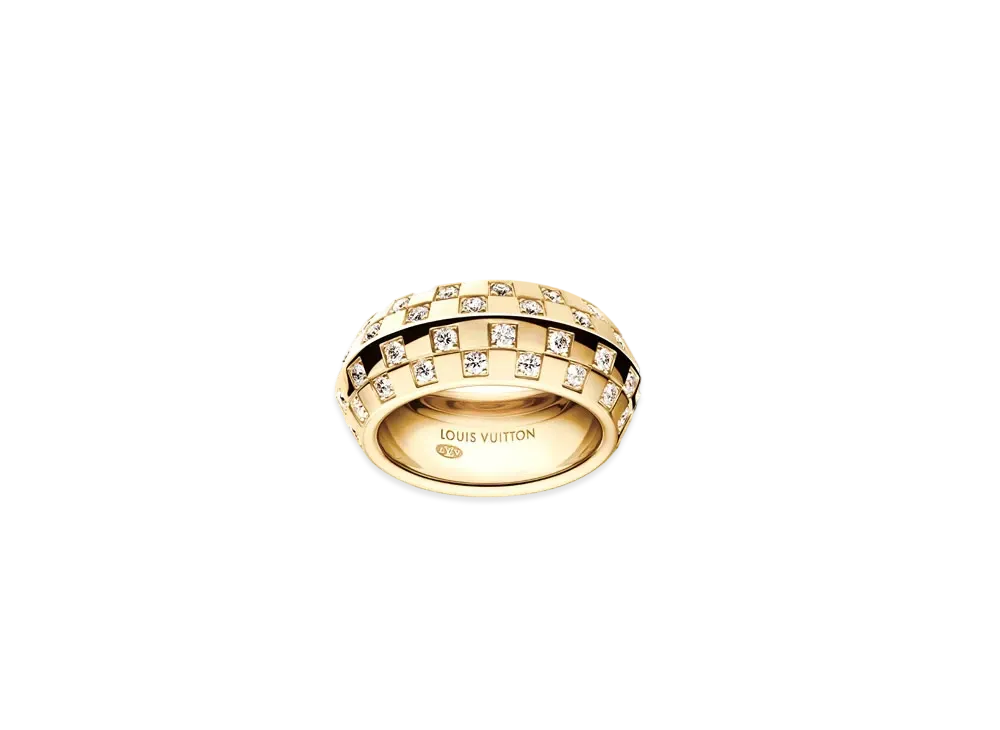 Louis Vuitton Le Damier de Louis Vuitton Ring Diamonds "Yellow Gold"