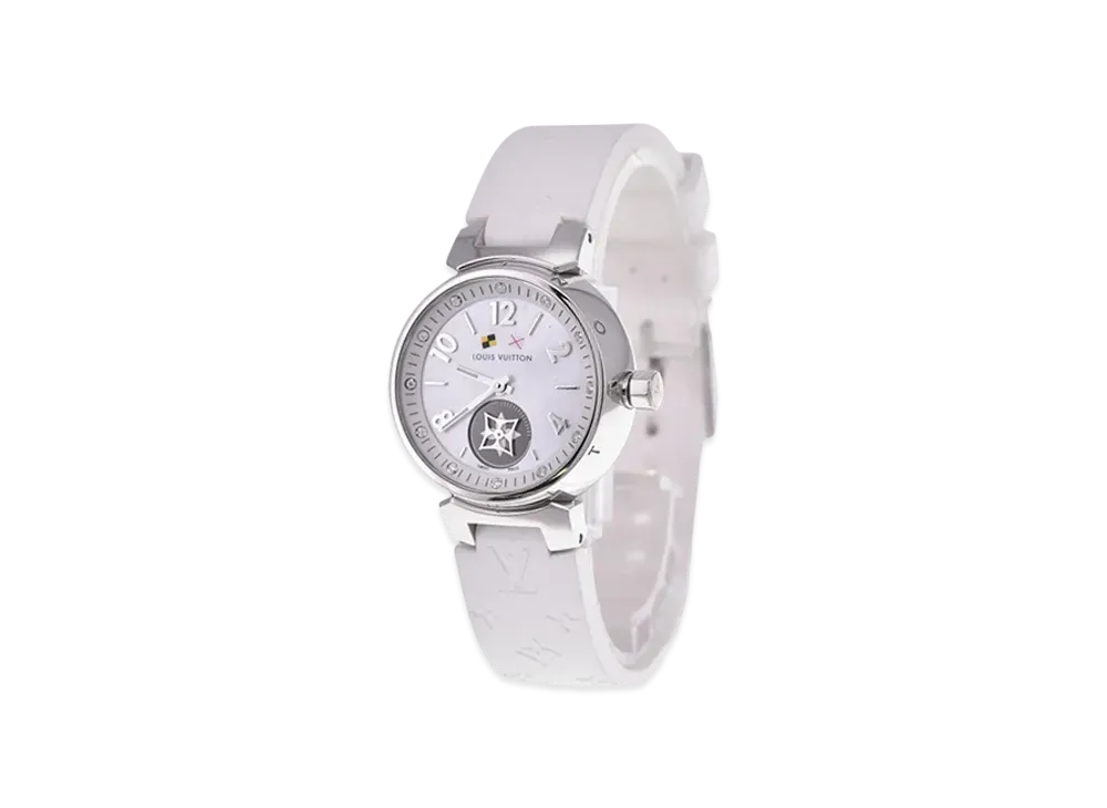Louis Vuitton Tambour Lovely Cup 12P Diamond Ladies Quartz Rubber Belt 28mm