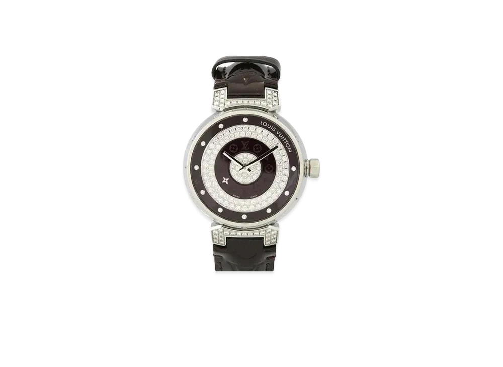 Louis Vuitton Tambour Disc Amaranth Diamond MM 34mm