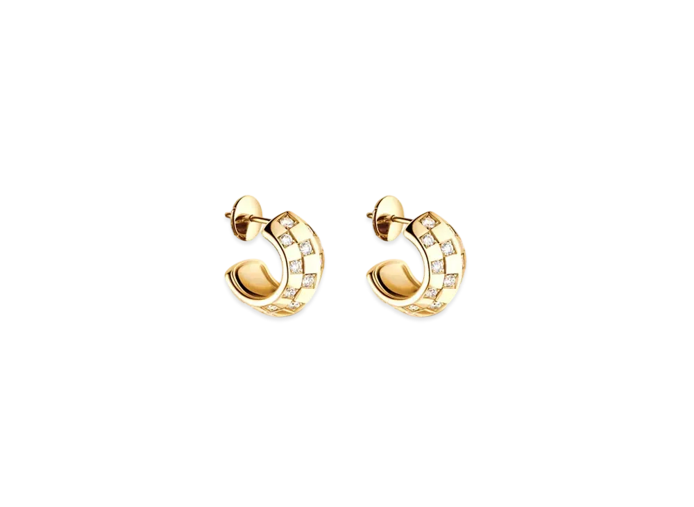 Louis Vuitton Le Damier de Louis Vuitton Earrings Diamonds "Yellow Gold"