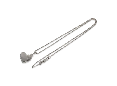 Louis Vuitton Pendentif Coeur Heart Rocket Pendant Necklace "White Gold"