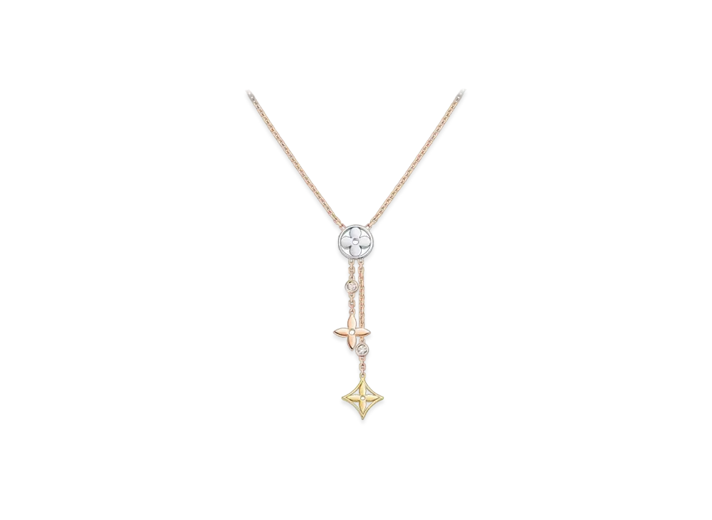 Louis Vuitton Idylle Blossom Y Pendant, 3 Golds and Diamonds