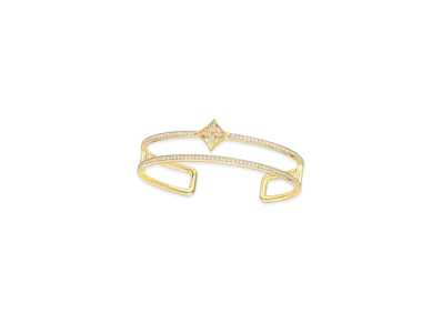 Louis Vuitton Idylle Blossom Two-Row Bracelet, Yellow Gold and Diamonds