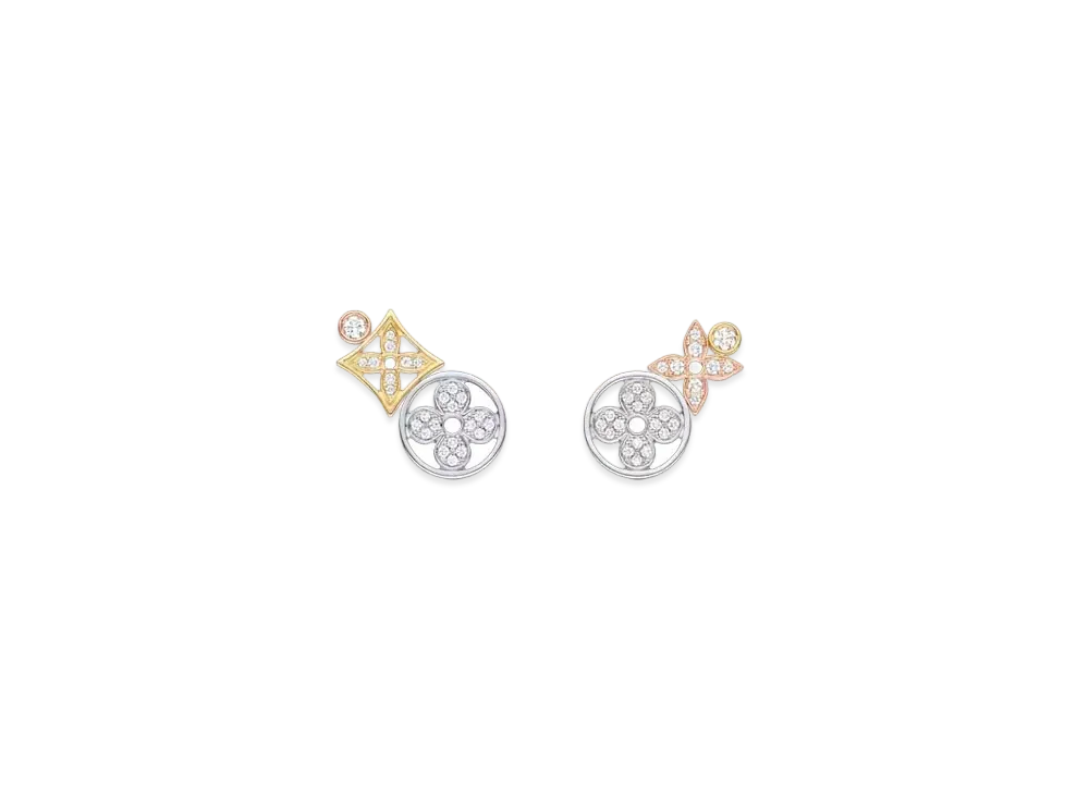 Louis Vuitton Idylle Blossom Studs, 3 Golds and Diamonds