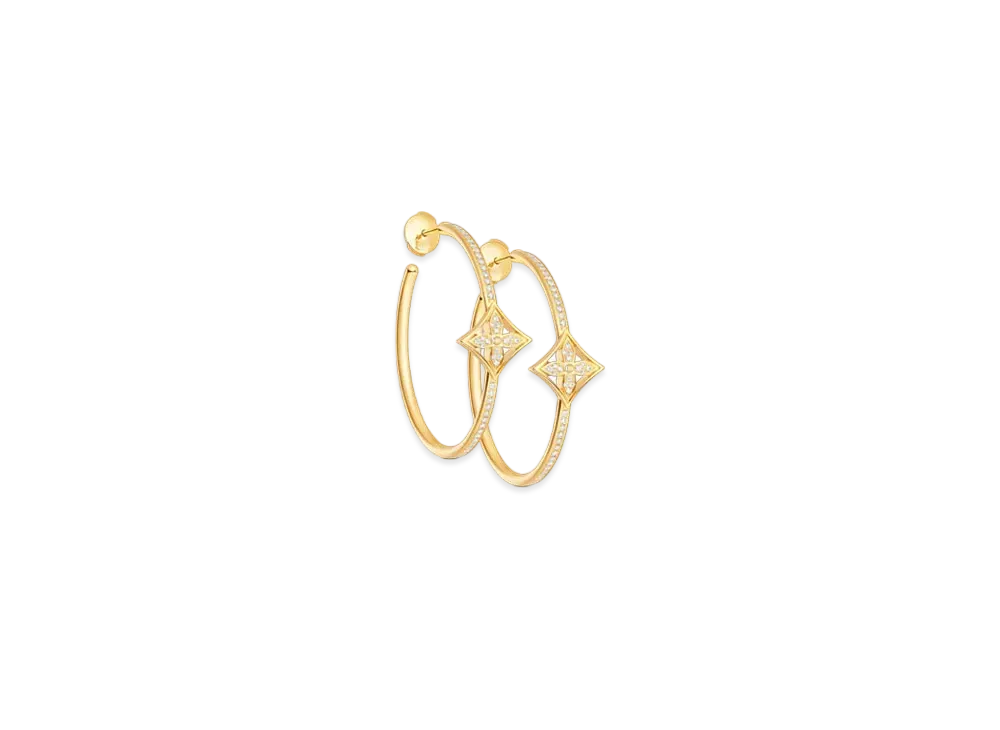 Louis Vuitton Idylle Blossom Hoops, Yellow Gold and Diamonds