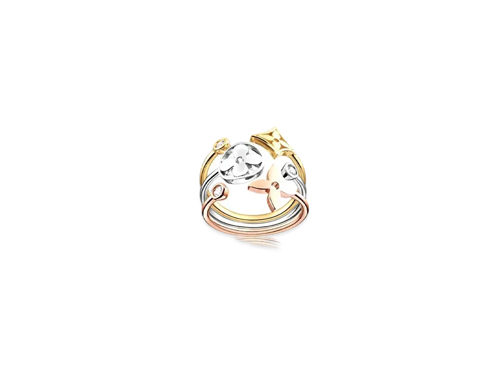 Louis Vuitton Idylle Blossom Ring Diamonds "3 Golds"