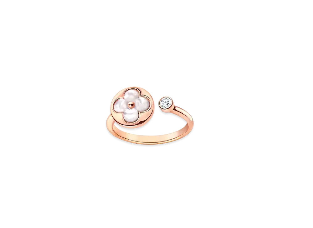 Louis Vuitton Color Blossom Mini Sun Ring Mother of Pearl Diamond "Pink Gold/White"