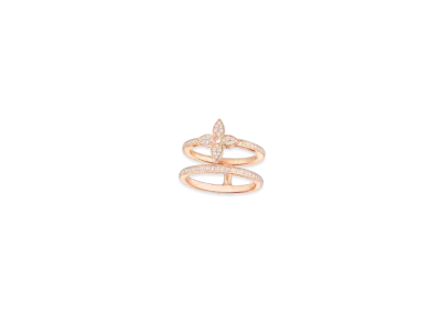 Louis Vuitton Idylle Blossom Two-Row Ring, Pink Gold and Diamonds