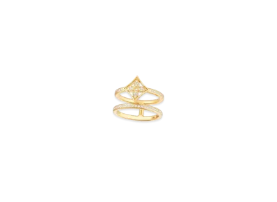 Louis Vuitton Idylle Blossom Two-Row Ring, Yellow Gold and Diamonds