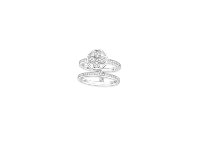 Louis Vuitton Idylle Blossom Two-Row Ring, White Gold and Diamonds