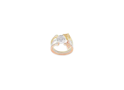 Louis Vuitton Idylle Blossom Paved Ring, 3 Golds and Diamonds