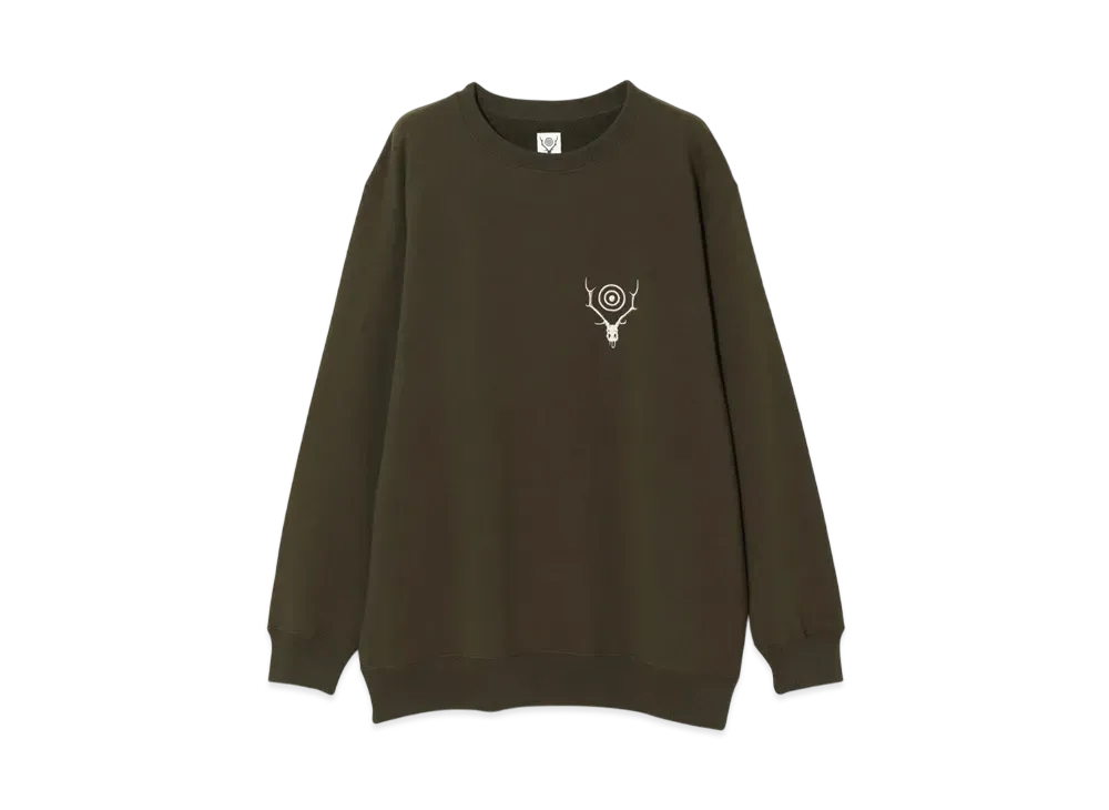 SOUTH2 WEST8 Crew Neck Sweat Shirt Cotton French Terry "Olive"