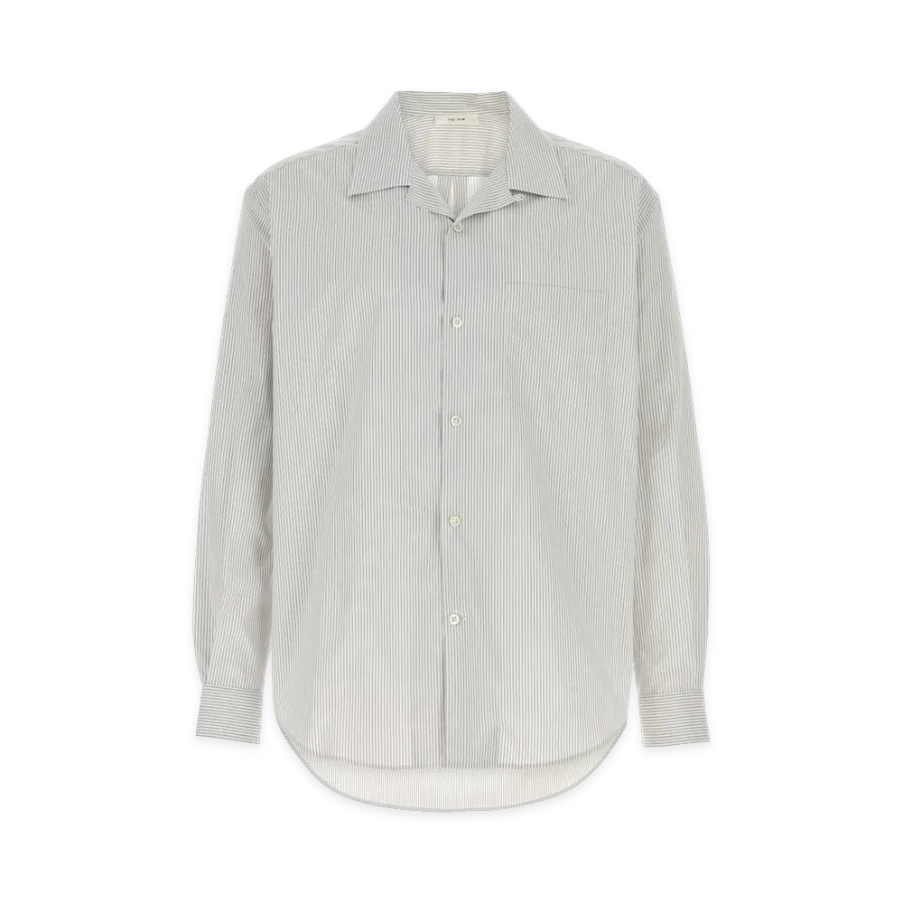 The Row Embroidered Stretch Poplin Vanja Shirt "Gray"