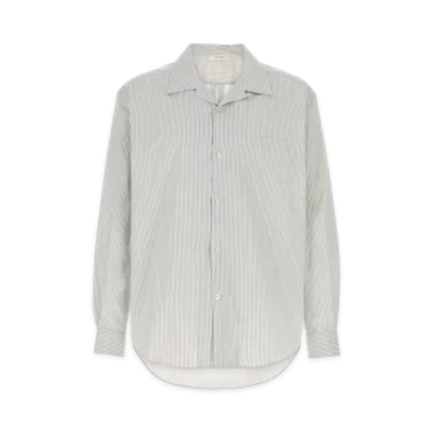 The Row Embroidered Stretch Poplin Vanja Shirt "Gray"