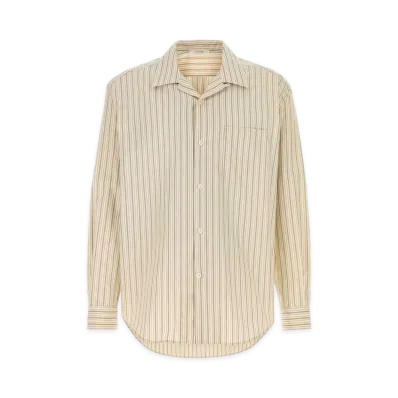 The Row Embroidered Poplin Vanja Shirt "Ivory/Red"
